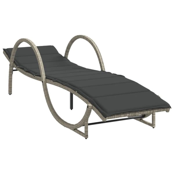 vidaXL liggestole 2 stk. med hynder polyrattan lysegrå