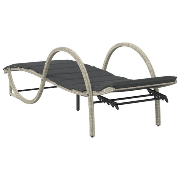 vidaXL liggestole 2 stk. med hynder polyrattan lysegrå