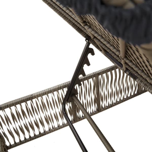 vidaXL liggestole 2 stk. med bord polyrattan grå