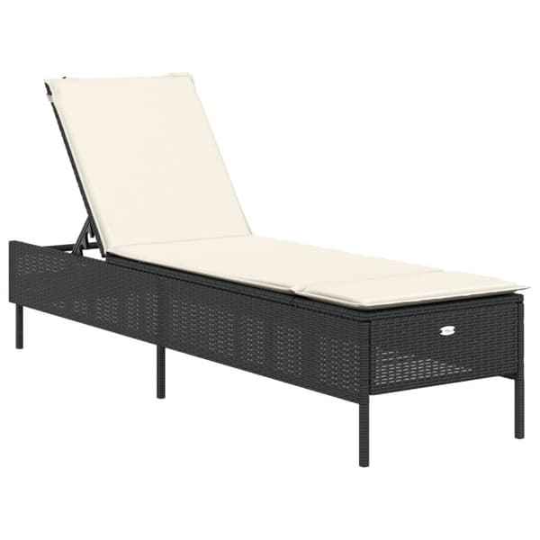 vidaXL liggestole 2 stk. med hynder polyrattan sort