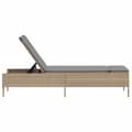 Miniatyrbillede 5 af 11: vidaXL liggestol med hynde polyrattan beige