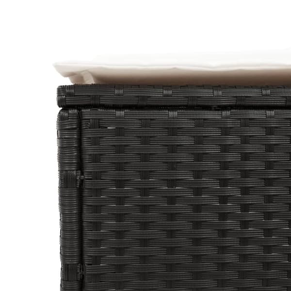 vidaXL Solsängar med dynor 2 st svart konstrotting