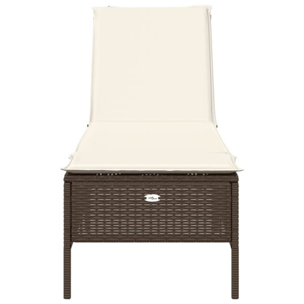 vidaXL liggestol med hynde polyrattan brun