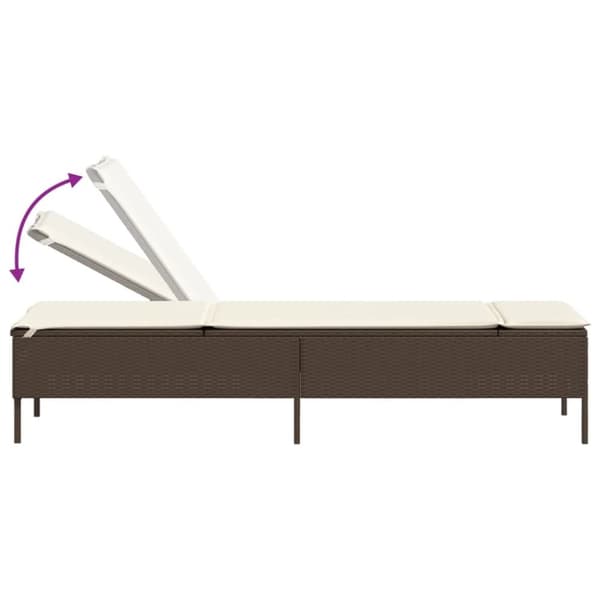 vidaXL liggestol med hynde polyrattan brun