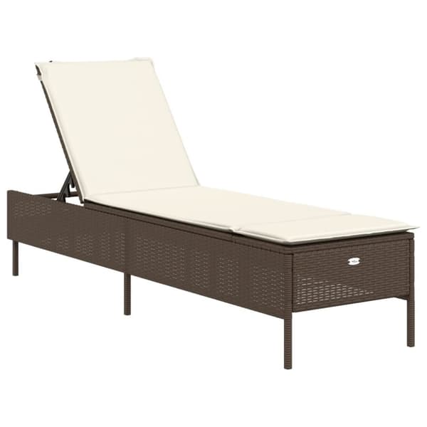vidaXL liggestol med hynde polyrattan brun