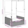 Miniatyrbillede 8 af 9: vidaXL solseng med tag og gardiner polyrattan grå