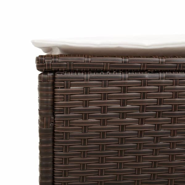 vidaXL Solsäng med dynor brun konstrotting