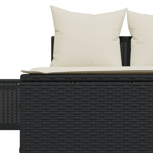 vidaXL dobbelt loungesofa med hynder polyrattan sort