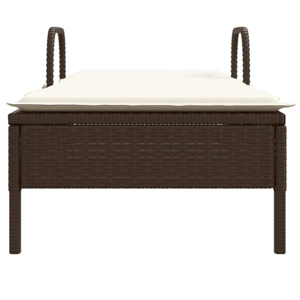 vidaXL liggestol med hjul og hynde polyrattan brun