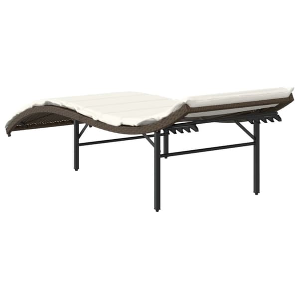 vidaXL liggestole 2 stk. med hynder polyrattan brun