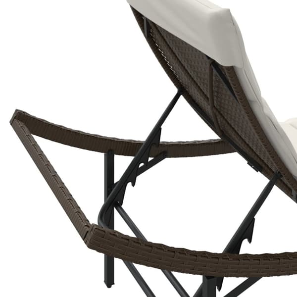 vidaXL liggestole 2 stk. med hynder polyrattan brun