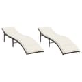 Miniatyrbillede 2 af 10: vidaXL liggestole 2 stk. med hynder polyrattan brun