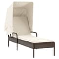 Miniatyrbillede 5 af 11: vidaXL liggestol med baldakin og bord polyrattan brun