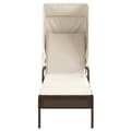 Miniatyrbillede 6 af 11: vidaXL liggestol med baldakin og bord polyrattan brun