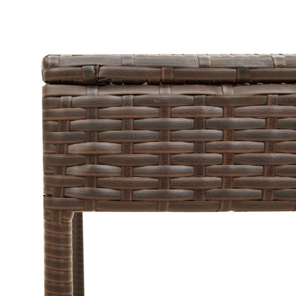 vidaXL liggestol med baldakin og bord polyrattan brun