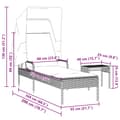 Miniatyrbillede 11 af 11: vidaXL liggestol med baldakin og bord polyrattan brun