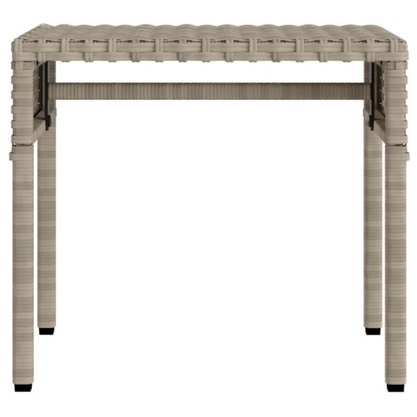 vidaXL liggestole 2 stk. med baldakiner og bord polyrattan lysegrå
