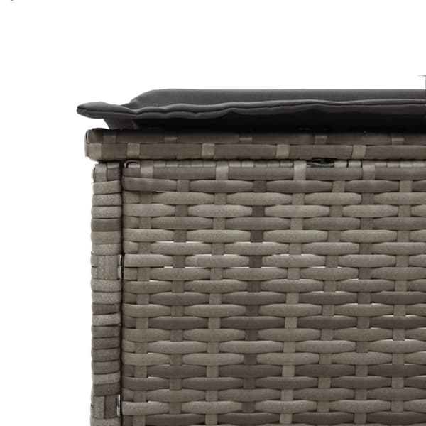 vidaXL liggestol med bord og hynde polyrattan grå