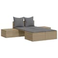 Miniatyrbillede 2 af 10: vidaXL solseng med hynder polyrattan beige