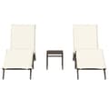 Miniatyrbillede 4 af 11: vidaXL liggestole 2 stk. med bord polyrattan brun
