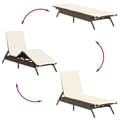 Miniatyrbillede 7 af 11: vidaXL liggestole 2 stk. med bord polyrattan brun