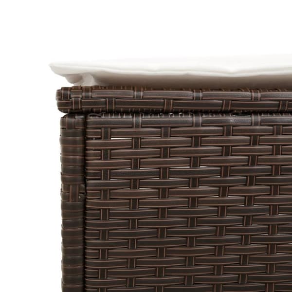 vidaXL Solsängar med dynor 2 st brun konstrotting