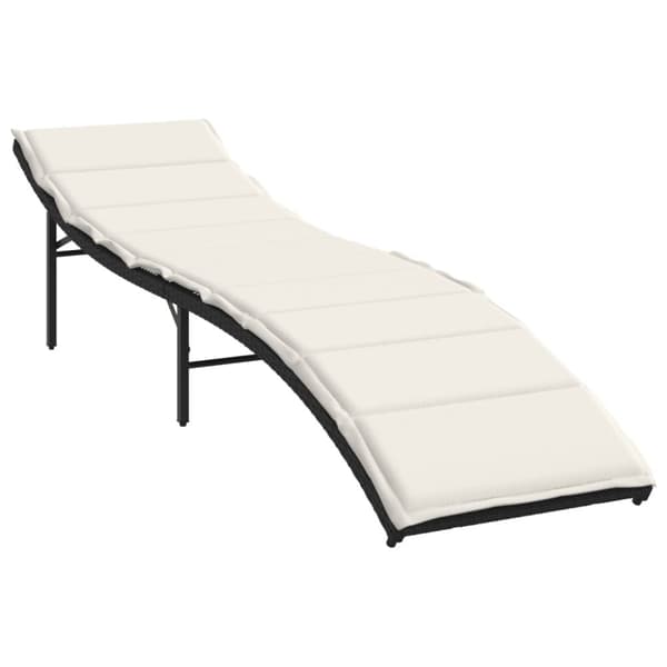 vidaXL liggestole 2 stk. med hynder polyrattan sort