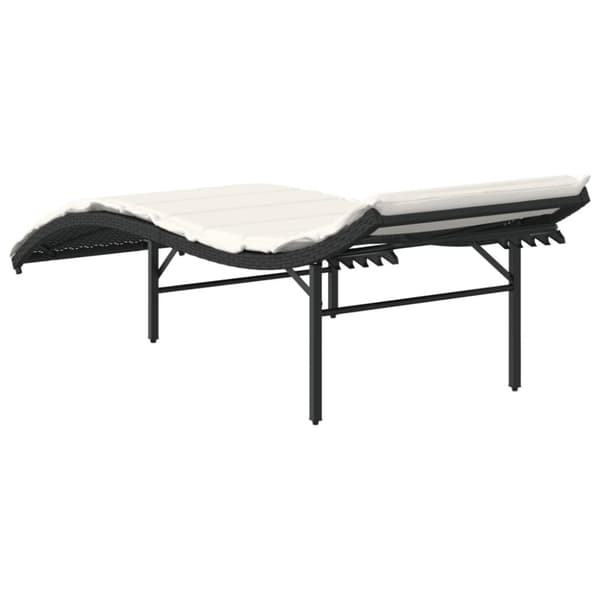 vidaXL liggestole 2 stk. med hynder polyrattan sort