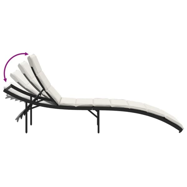 vidaXL liggestole 2 stk. med hynder polyrattan sort