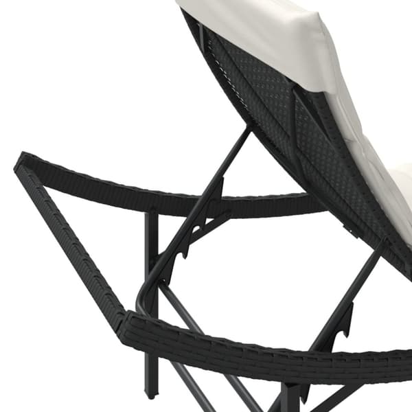vidaXL liggestole 2 stk. med hynder polyrattan sort
