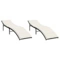 Miniatyrbillede 2 af 10: vidaXL liggestole 2 stk. med hynder polyrattan sort