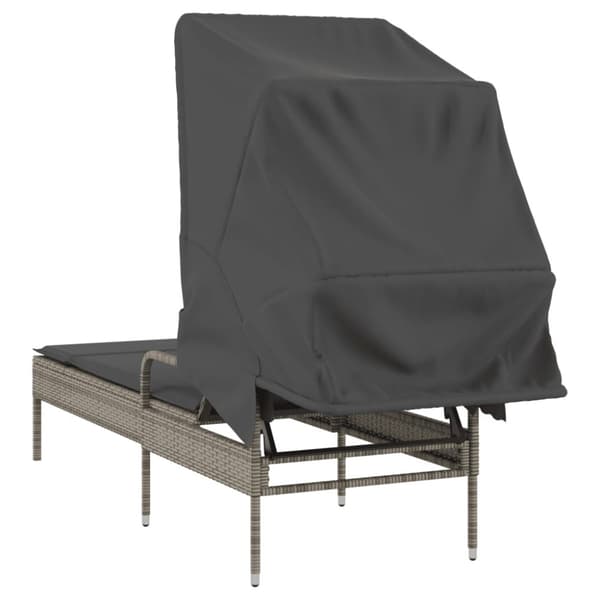 vidaXL loungesofa med baldakin polyrattan grå