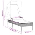 Miniatyrbillede 9 af 10: vidaXL loungesofa med baldakin polyrattan grå