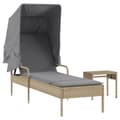 Miniatyrbillede 2 af 11: vidaXL liggestol med baldakin og bord polyrattan beige