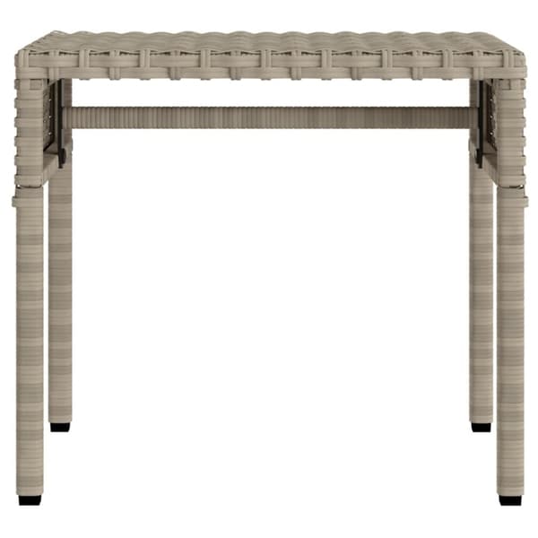 vidaXL liggestol med baldakin og bord polyrattan lysegrå