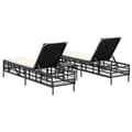 Miniatyrbillede 6 af 11: vidaXL liggestole 2 stk. med bord polyrattan sort