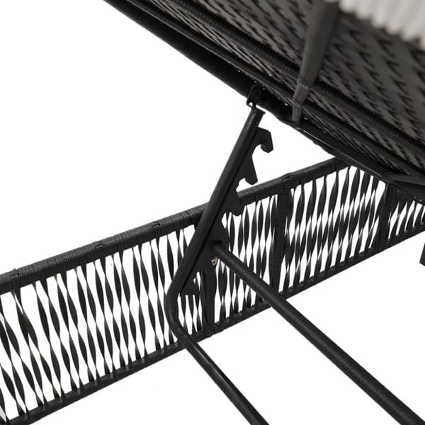 vidaXL liggestole 2 stk. med bord polyrattan sort