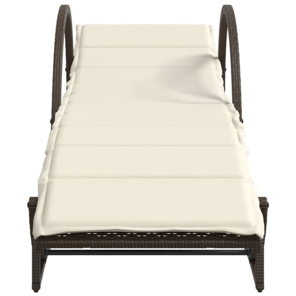 vidaXL liggestole 2 stk. med hynder polyrattan brun
