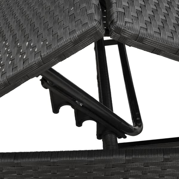 vidaXL Solsängar 2 st med bord svart konstrotting