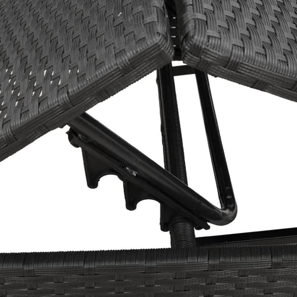 vidaXL liggestole 2 stk. med bord polyrattan sort