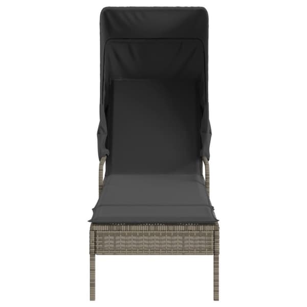 vidaXL liggestol med baldakin og bord polyrattan grå