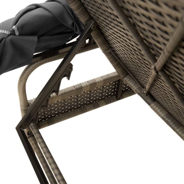 vidaXL liggestol med baldakin og bord polyrattan grå