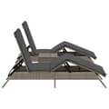 Miniatyrbillede 5 af 11: vidaXL liggestole 2 stk. med bord polyrattan grå