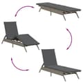Miniatyrbillede 7 af 11: vidaXL liggestole 2 stk. med bord polyrattan grå