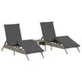 Miniatyrbillede 2 af 11: vidaXL liggestole 2 stk. med bord polyrattan grå