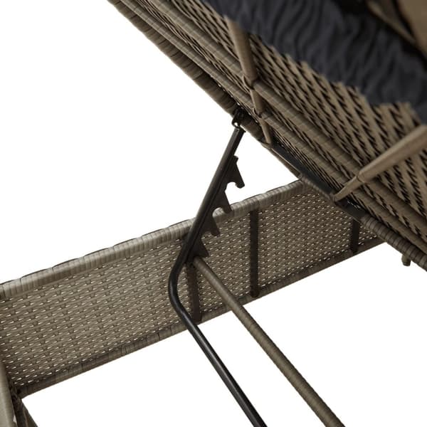 vidaXL liggestole 2 stk. med hynder polyrattan lysegrå