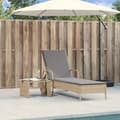 Miniatyrbillede 3 af 11: vidaXL liggestol med hjul og hynde polyrattan beige