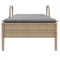 Miniatyrbillede 4 af 11: vidaXL liggestol med hjul og hynde polyrattan beige