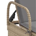 Miniatyrbillede 8 af 11: vidaXL liggestol med hjul og hynde polyrattan beige