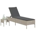 Miniatyrbillede 3 af 11: vidaXL loungesofa med bord og hynde polyrattan lysegrå
